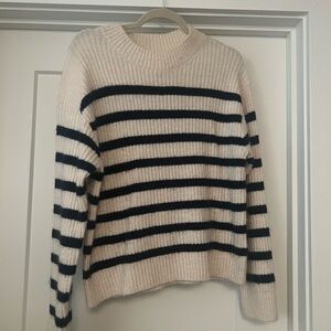 Striped Cream and Navy Sweater